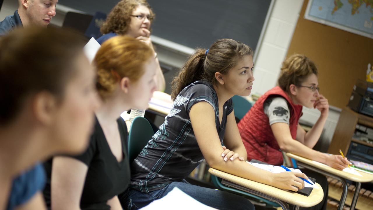 A photo of students in a classroom